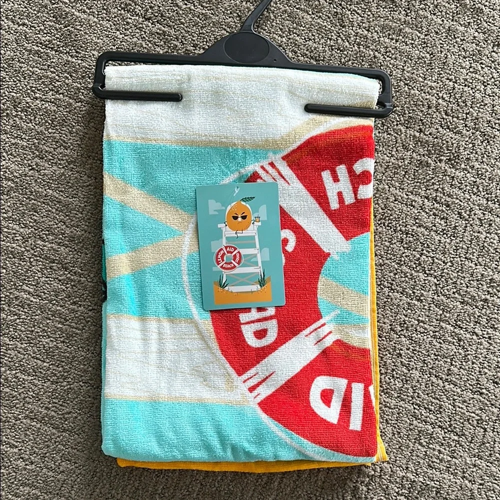 Colorful Beach Towel with Red and Yellow Accents